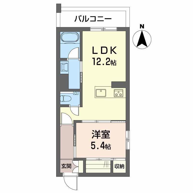 シャーメゾン ヴェリテ(1LDK/2階)の間取り写真