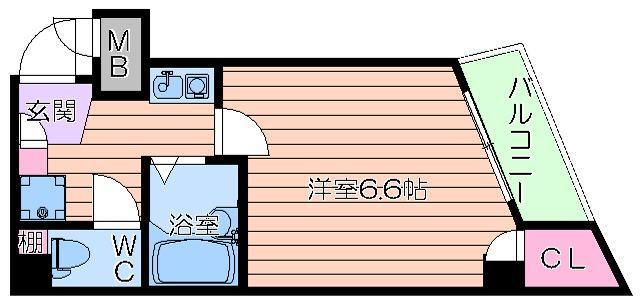 パークメゾン住吉(1K/4階)の間取り写真
