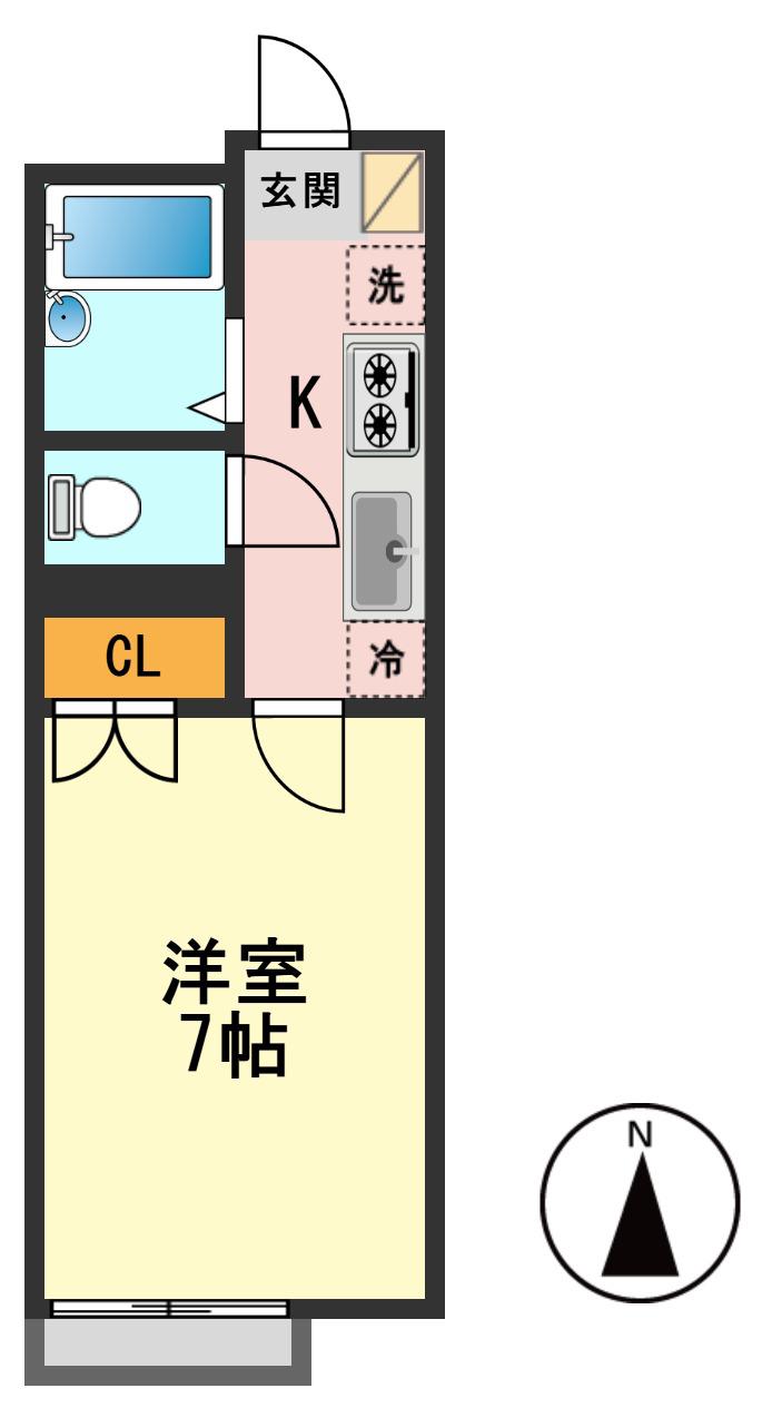 WELINA SHOEII(1K/1階)の間取り写真