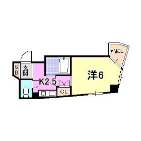 普茶マンション(1K/2階)の間取り写真