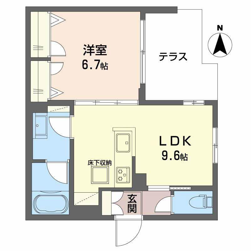 アルトポンテ ウーノ(1LDK/1階)の間取り写真
