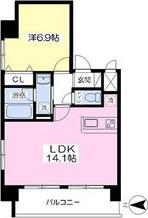 赤いマンション北大前(1LDK/5階)の間取り写真