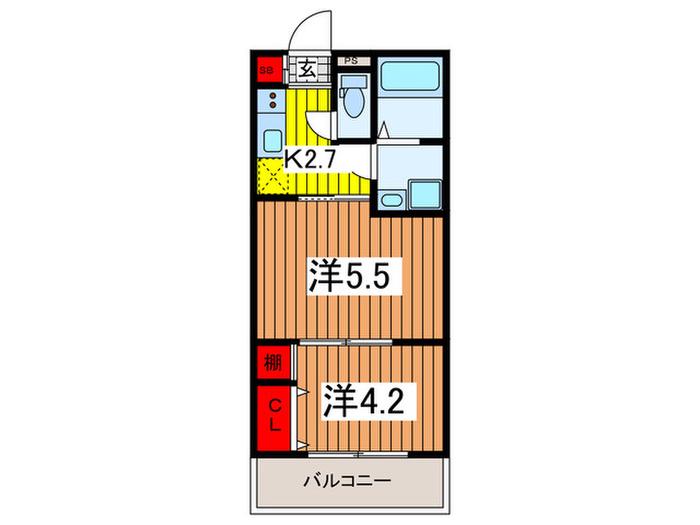 SUNSHINE七里(2K/1階)の間取り写真