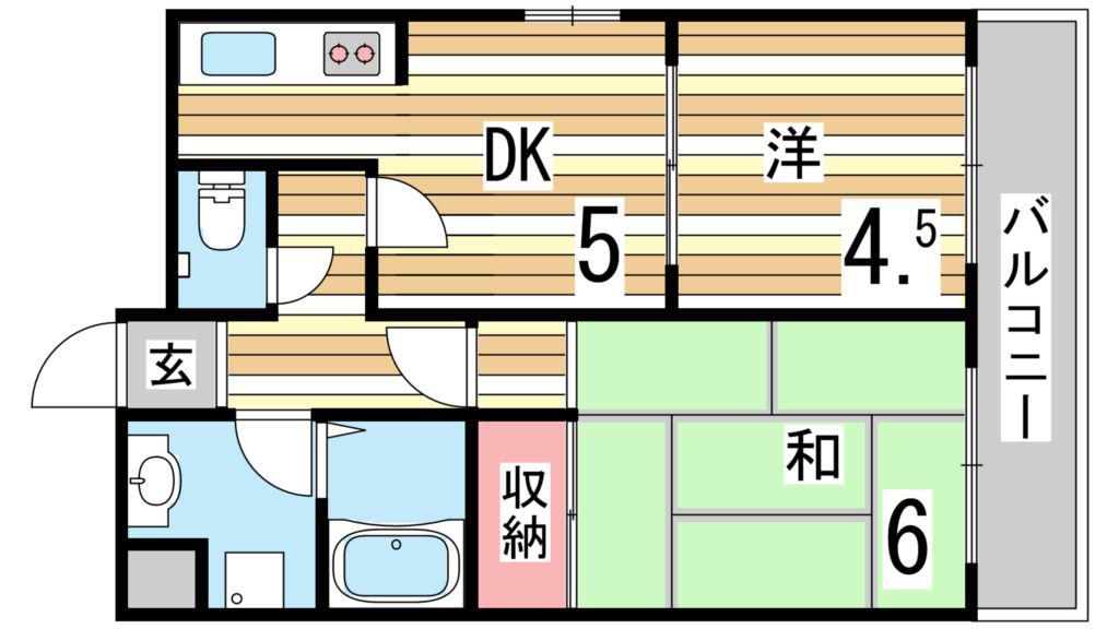和光ハイツ(2DK/1階)の間取り写真