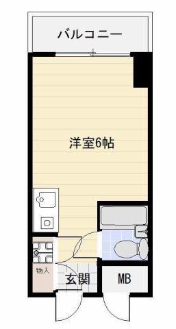 コスモプラザ三宮(ワンルーム/5階)の間取り写真