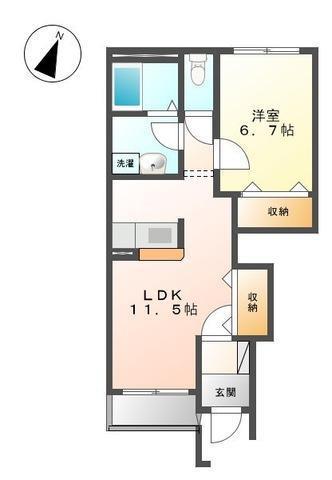 チェリートマト(1LDK/1階)の間取り写真