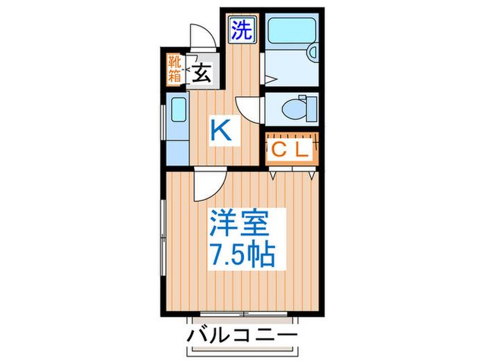 レジデンスサザワIII(1K/2階)の間取り写真