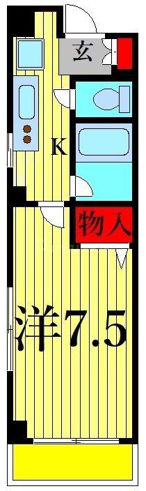 ケン・パティール(1K/6階)の間取り写真