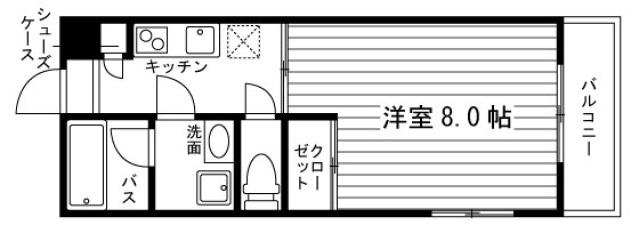 EDEN PARK医大南(1K/1階)の間取り写真