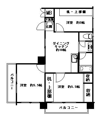 オリンピックマンション第3世田谷(3DK/4階)の間取り写真