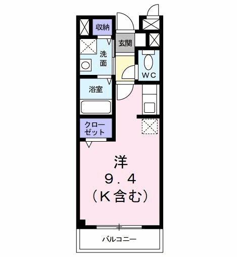 サニーヒルズII(ワンルーム/2階)の間取り写真