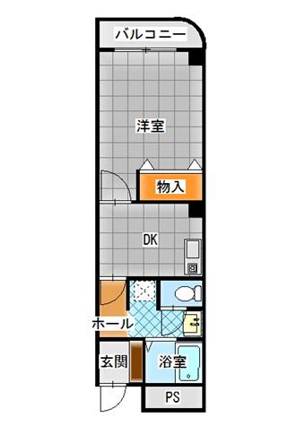 シティガーデン南通II(1DK/4階)の間取り写真