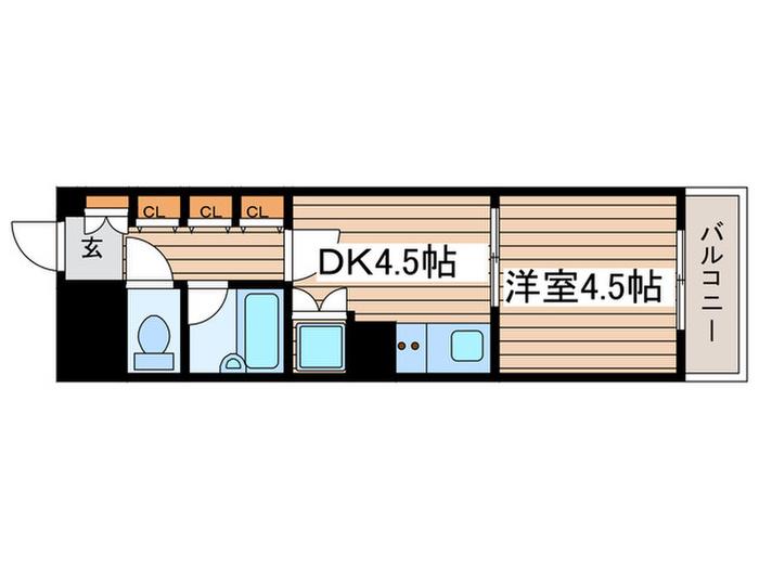 ライオンズシティ鶴舞(1DK/2階)の間取り写真