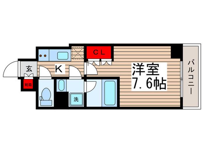 CREVISUTA亀戸III(1K/4階)の間取り写真