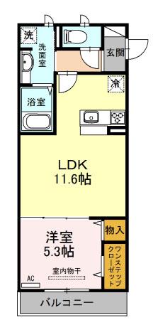 HALEKANANI(1LDK/3階)の間取り写真