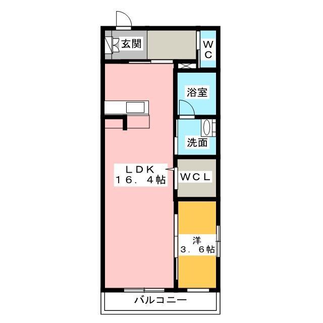 PHOENIX FUJI(1LDK/1階)の間取り写真