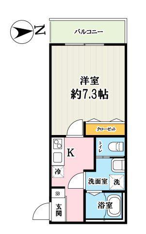 グレイス東町(1K/3階)の間取り写真