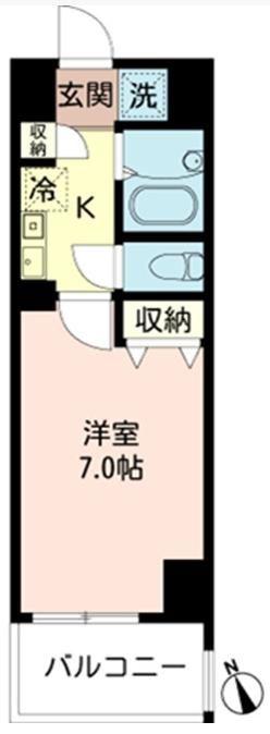 S-FORT本八幡MAIRIE(1K/5階)の間取り写真