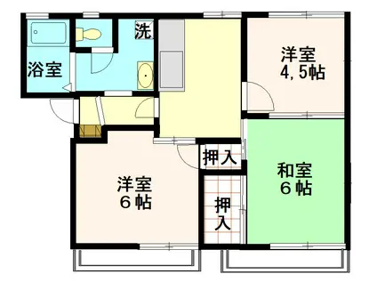 カーサ新郷(3DK/2階)の間取り写真