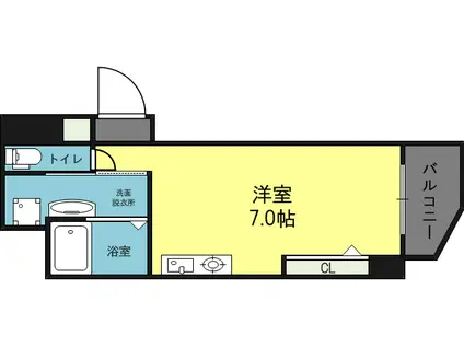 グランパシフィック芦原橋駅前(ワンルーム/6階)の間取り写真