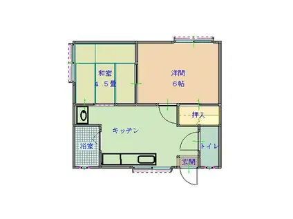 イーストハイム(2DK/2階)の間取り写真