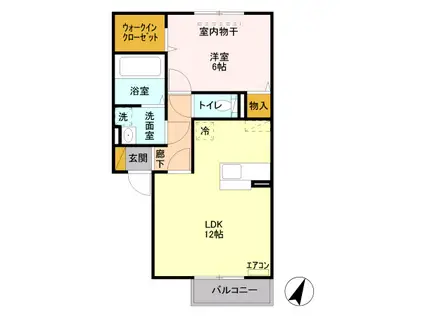 アステールIIA 202(1LDK/2階)の間取り写真