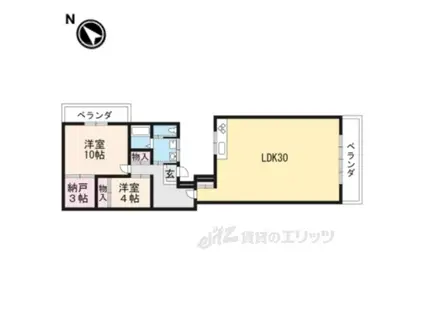 アップルハウス(2LDK/4階)の間取り写真