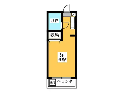 カーサふじ(ワンルーム/1階)の間取り写真