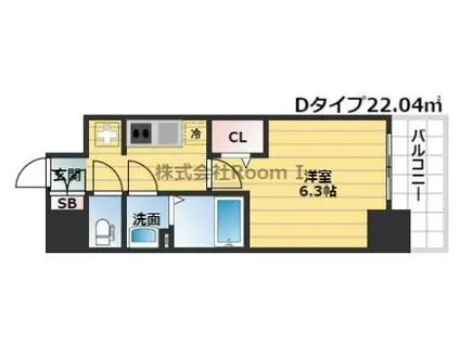 プレサンス堺筋本町ディスティニー(1K/6階)の間取り写真