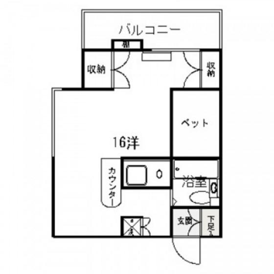 シャルム石井(ワンルーム/5階)の間取り写真