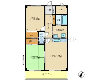 パストラルコート(2LDK/1階)の間取り写真