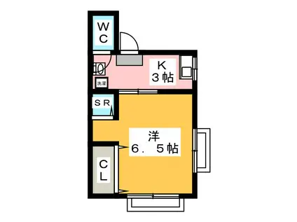 第2石沢荘(1K/2階)の間取り写真