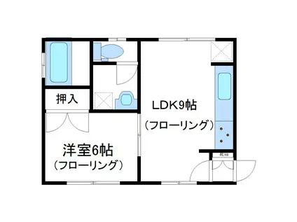 藤代南アパート(1LDK/1階)の間取り写真