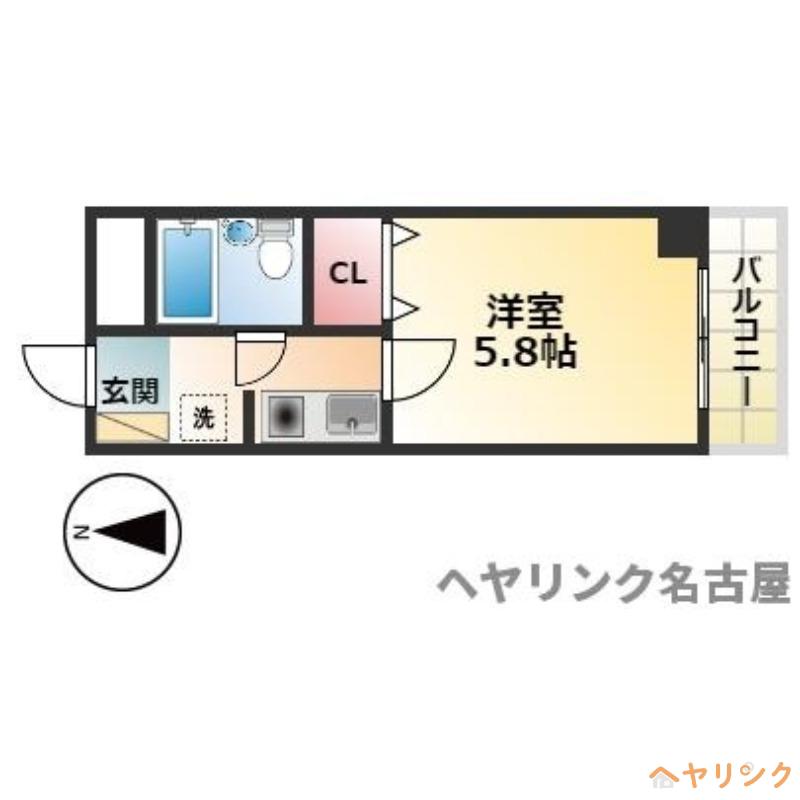 ブリッヂガーデンNAGONO(1K/5階)の間取り写真