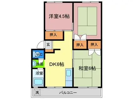 山口マンション(3DK/2階)の間取り写真