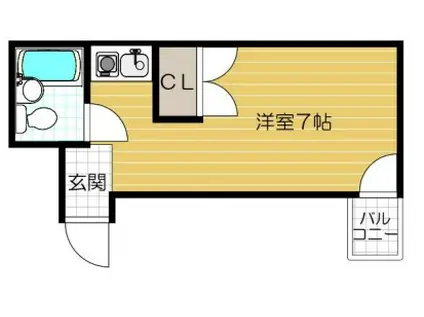 JPアパートメント(1K/3階)の間取り写真
