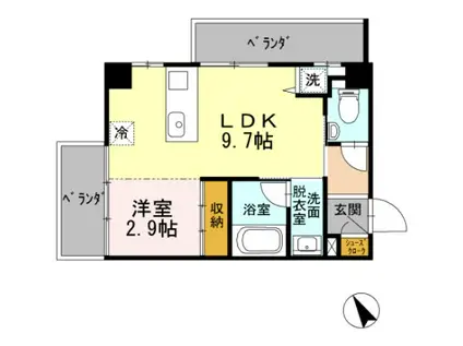 HOUSE TAGAWA(1LDK/4階)の間取り写真
