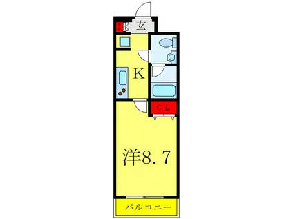AZEST西高島平(1K/2階)の間取り写真