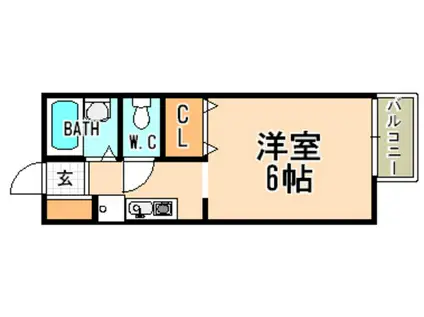 ローズハイツ山本(1K/2階)の間取り写真