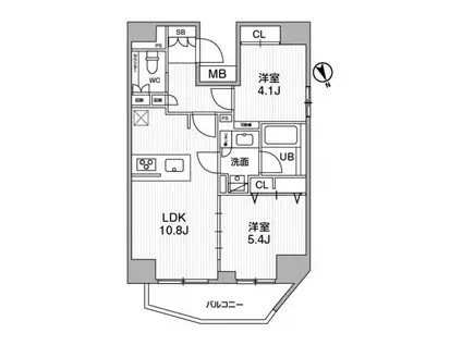 SYFORME EDOGAWABASHI(2LDK/6階)の間取り写真