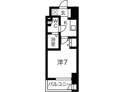 ワールドアイ大阪城イーストアドバンス(1K/9階)の間取り写真