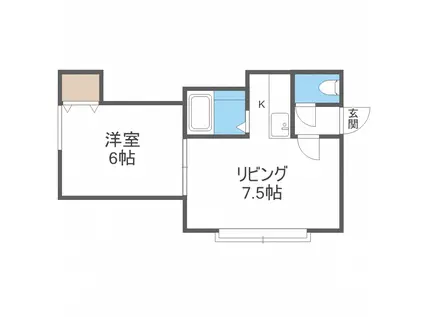 北麻生N37(1LDK/2階)の間取り写真