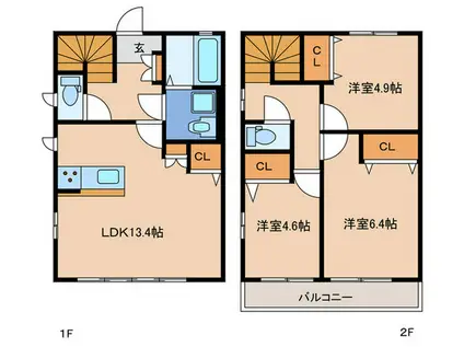 グランルミナス(3LDK/1階)の間取り写真