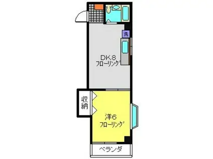田辺マンション(1DK/3階)の間取り写真