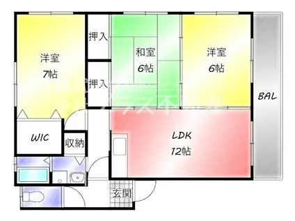 ロゼブリュー(3LDK/2階)の間取り写真