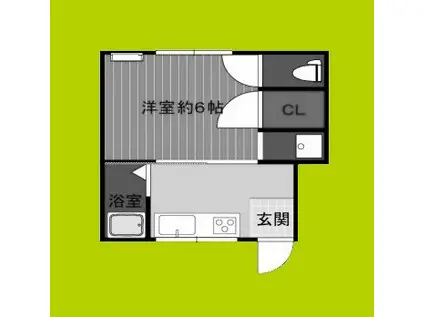 野田文化 西(1K/1階)の間取り写真