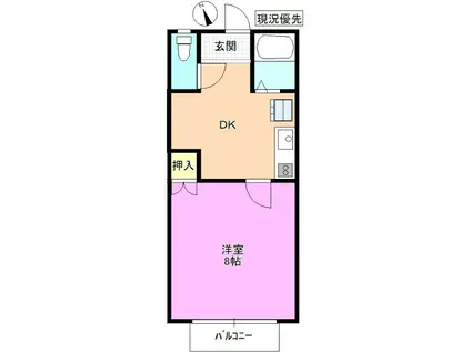 コーポ花園(1DK/1階)の間取り写真