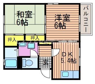 マーガレットハイツ(2K/2階)の間取り写真
