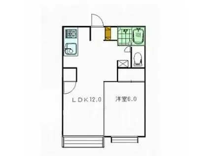 ニューシティーF(1LDK/2階)の間取り写真