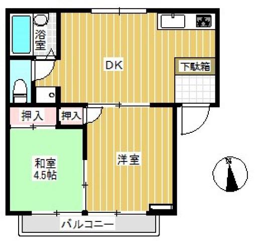 リージェント中庄パートII(2DK/2階)の間取り写真